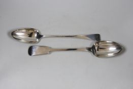 A George III Old English pattern basting spoon, London, 1811, 29.4cm and a later silver fiddle