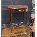 A George III mahogany octagonal work table, width 55cm, depth 45cm, height 76cm