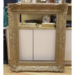 A Victorian gilt gesso picture frame, aperture 90 x 69cm, overall 130 x 106cm, minor faults