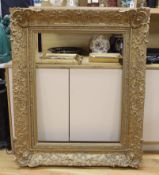 A Victorian gilt gesso picture frame, aperture 90 x 69cm, overall 130 x 106cm, minor faults