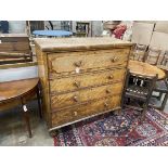 A Victorian satinbirch chest of drawers, width 121cm, depth 53cm, height 126cm