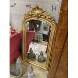 A 19th century French giltwood and composition overmantel mirror, width 86cm, height 154cm
