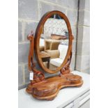 A large Victorian mahogany toilet mirror, width 66cm, height 80cm