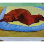 David Hockney RA (British b.1937), offset lithograph exhibition poster, Dog Paintings, Salts Mill,