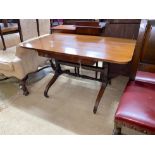 A Regency and later rectangular mahogany centre table, width 111cm, depth 69cm, height 68cm