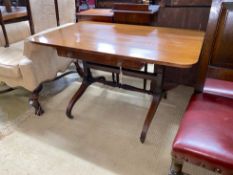 A Regency and later rectangular mahogany centre table, width 111cm, depth 69cm, height 68cm