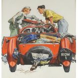 Gilbert Wilkinson (1891-1965), gouache and watercolour, 'Just Married - Row 1', signed, together