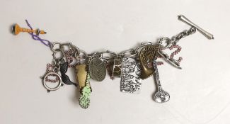 A metal Beatles memorabilia charm bracelet