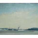 Ian Houston (1934-2021), oil on board, 'Early morning on the Orwell, signed, 22 x 27cm