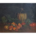 J. Bernard (19th century, French), oil on canvas, Still life of fruit, signed, dated and