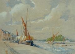 Henry Samuel Merritt (1884-1963), watercolour, 'Blackwater, Blakeney Quay, Norfolk', 20 x 27cm, a