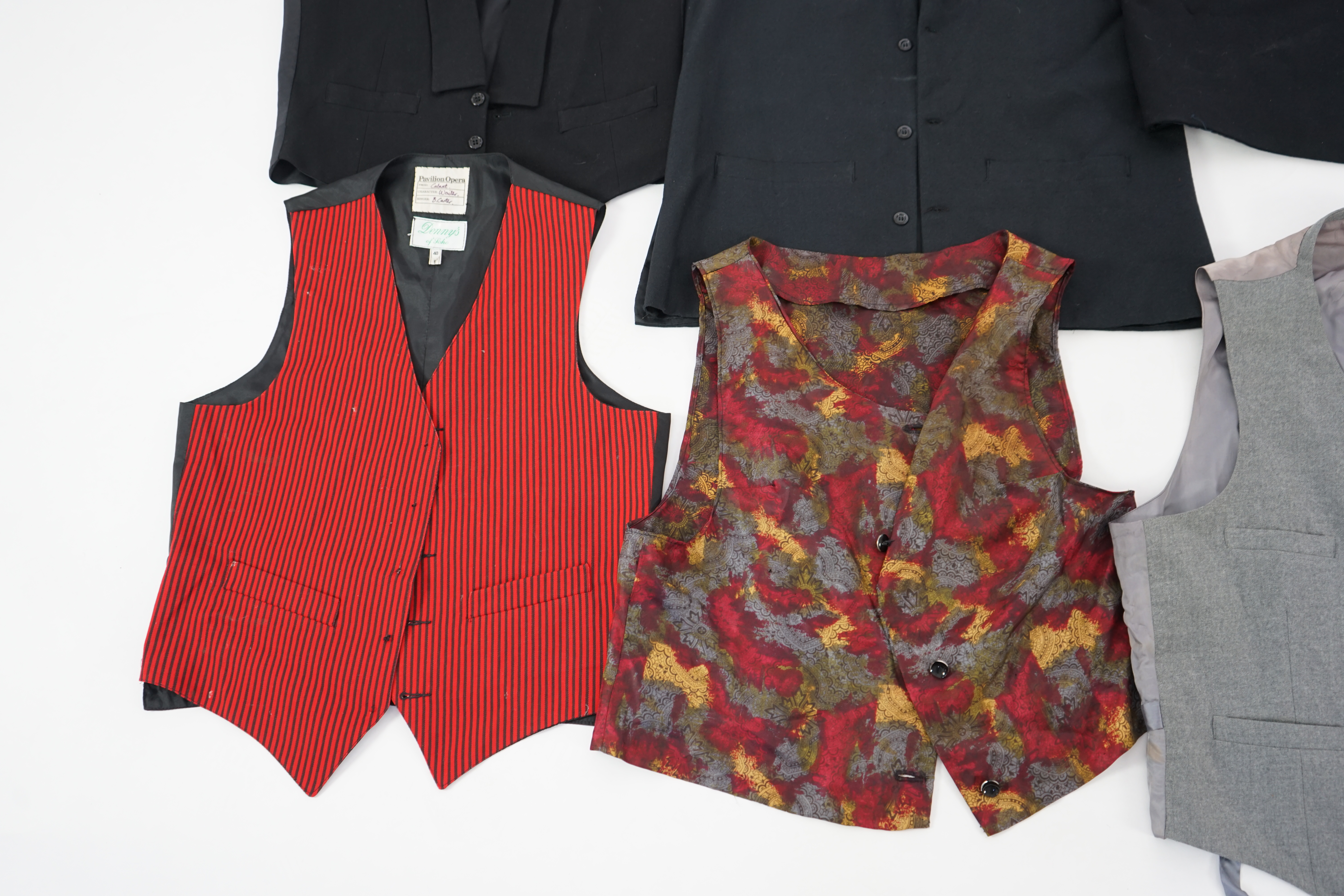 Five assorted men's period waistcoats (darker colours). Ex Pavilion Opera. - Image 4 of 8