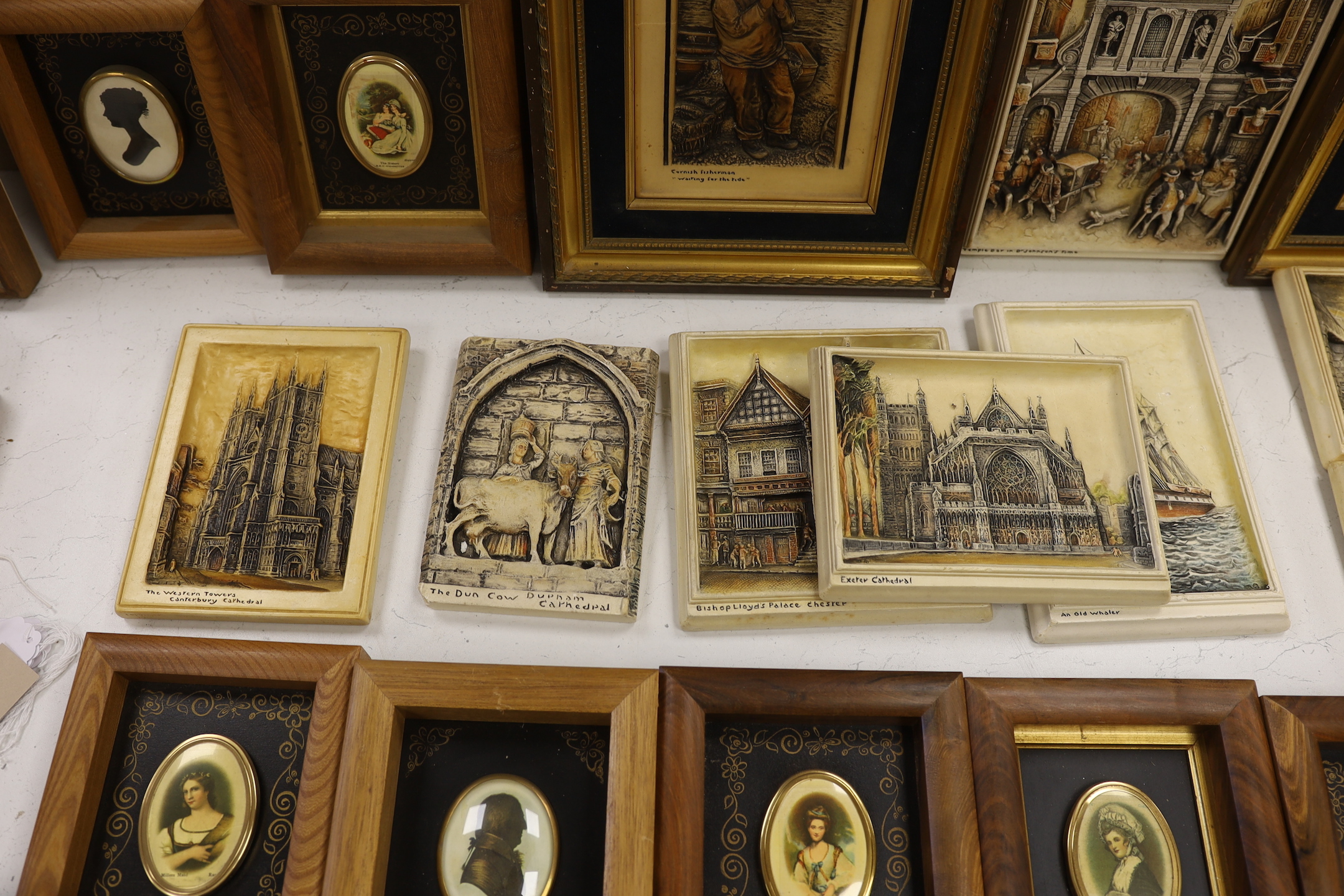 A collection of ten Osborne Ivorex plaques and framed silks - Image 4 of 6