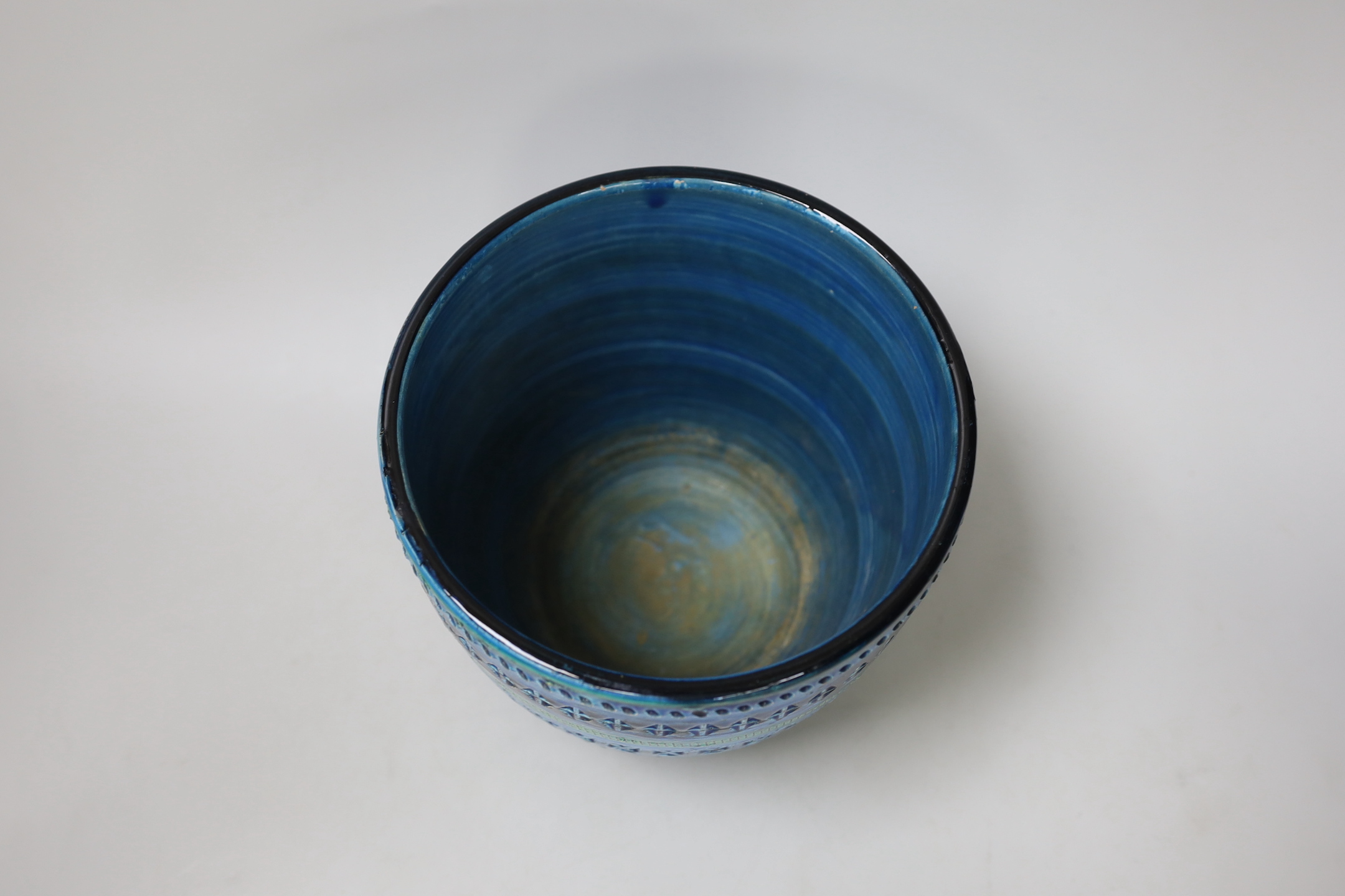 An Aldo Londi turquoise glazed jardiniere 1955, Rimini blue, 16cm - Image 3 of 4