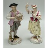 Two 19th century Ludwigsburg porcelain figures, 20cm