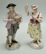 Two 19th century Ludwigsburg porcelain figures, 20cm