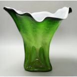 A Murano style green glass vase, 32cm