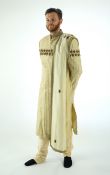 A modern Indian Men's wedding frock coat and trousers. Ex London Festival Opera - 'The Magic Flute'