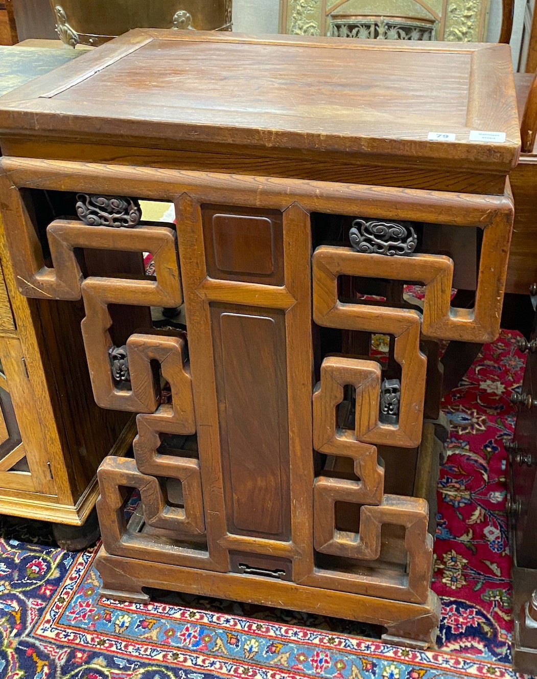 A Chinese elm console table, width 67cm, depth 50cm, height 91cm