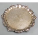 A George III silver waiter, marks rubbed, 18.6cm, 8.3oz.