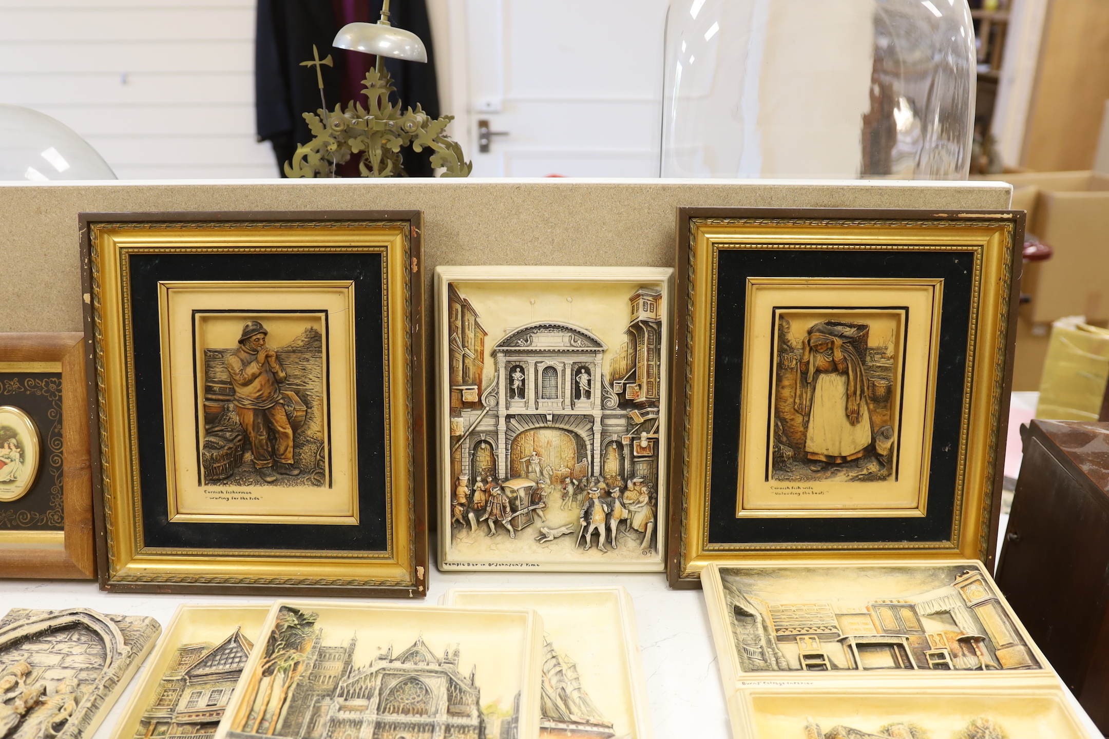 A collection of ten Osborne Ivorex plaques and framed silks - Image 6 of 6