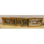 Cecil Aldin, set of four chromolithographs, Revellers, Huntsmen and Card Players, signed in the