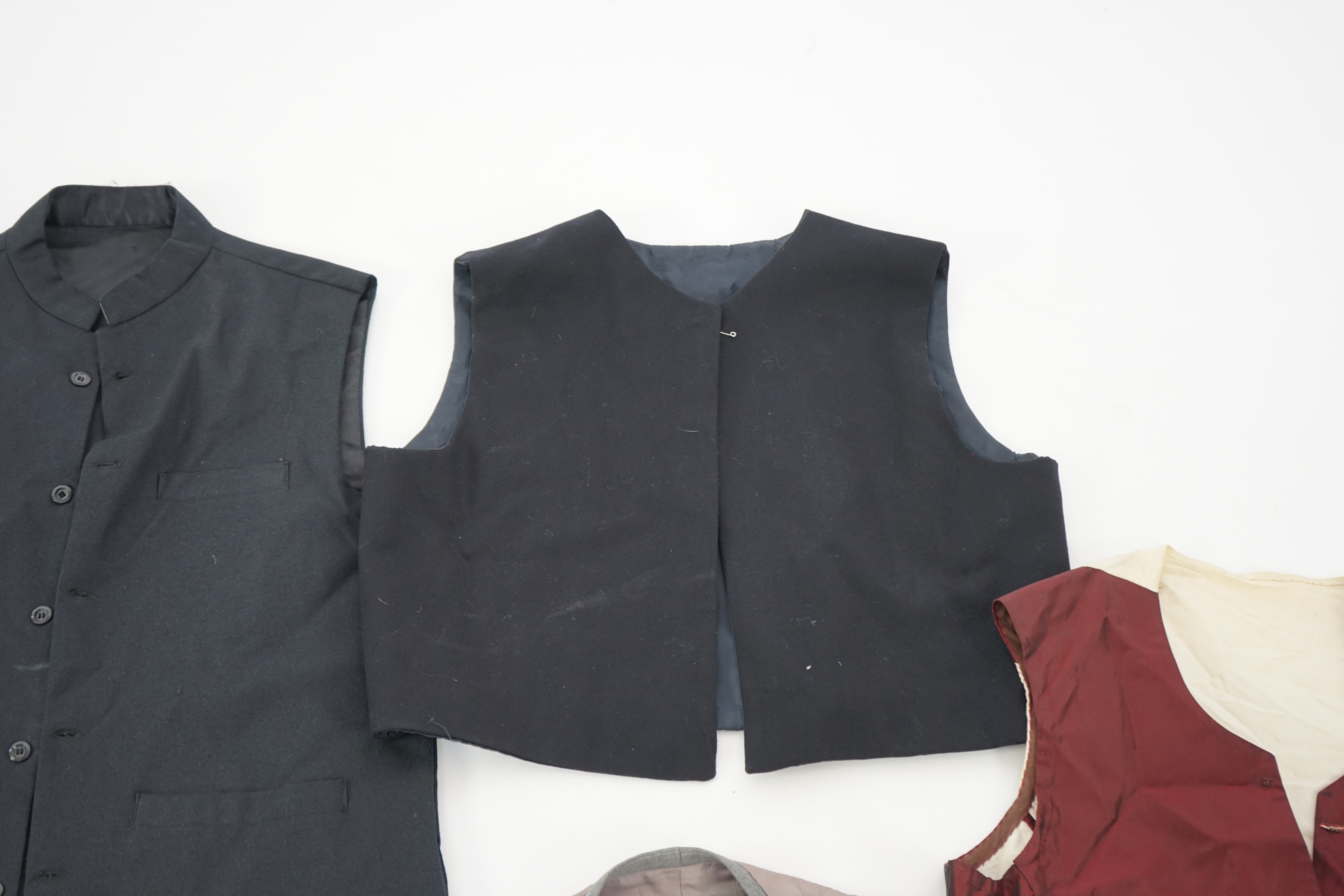 Five assorted men's period waistcoats (darker colours). Ex Pavilion Opera. - Image 5 of 8