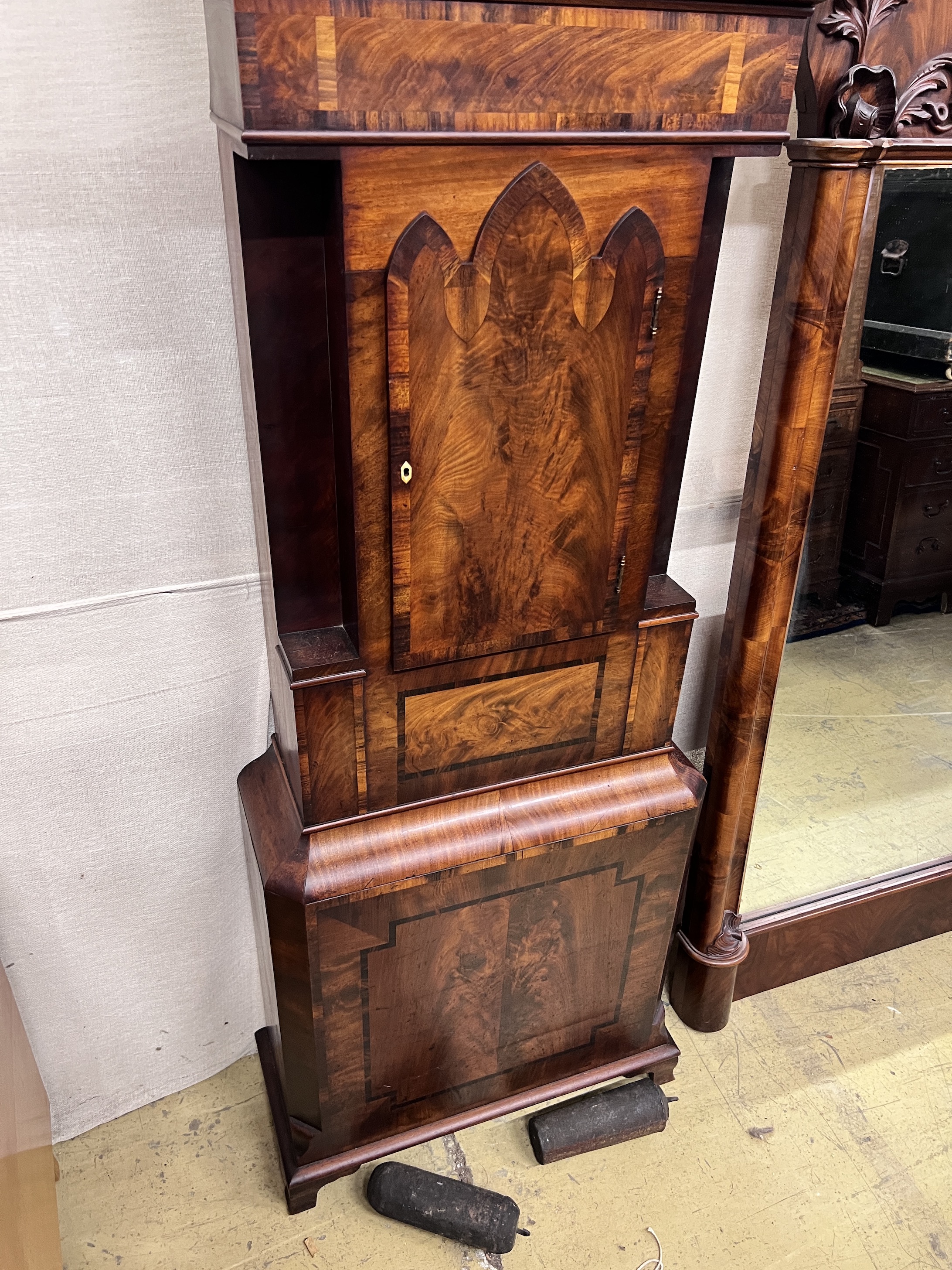 Scott & Son, Kendall. An early 19th century flame mahogany eight day longcase clock, height 230cm - Image 2 of 3