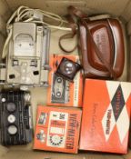 A View-Master Personal stereo camera and a View-Master Mark II stereo camera with Rodenstock lens,