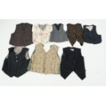 Eight men's assorted period waistcoats. Ex Pavilion Opera Sale