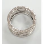 An Italian 750 Bulgari B Zero I ring, size H, 8.5 grams.