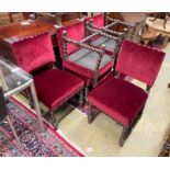 A set of six Cromwellian style oak barley twist chairs, width 42cm, depth 47cm, height 90cm