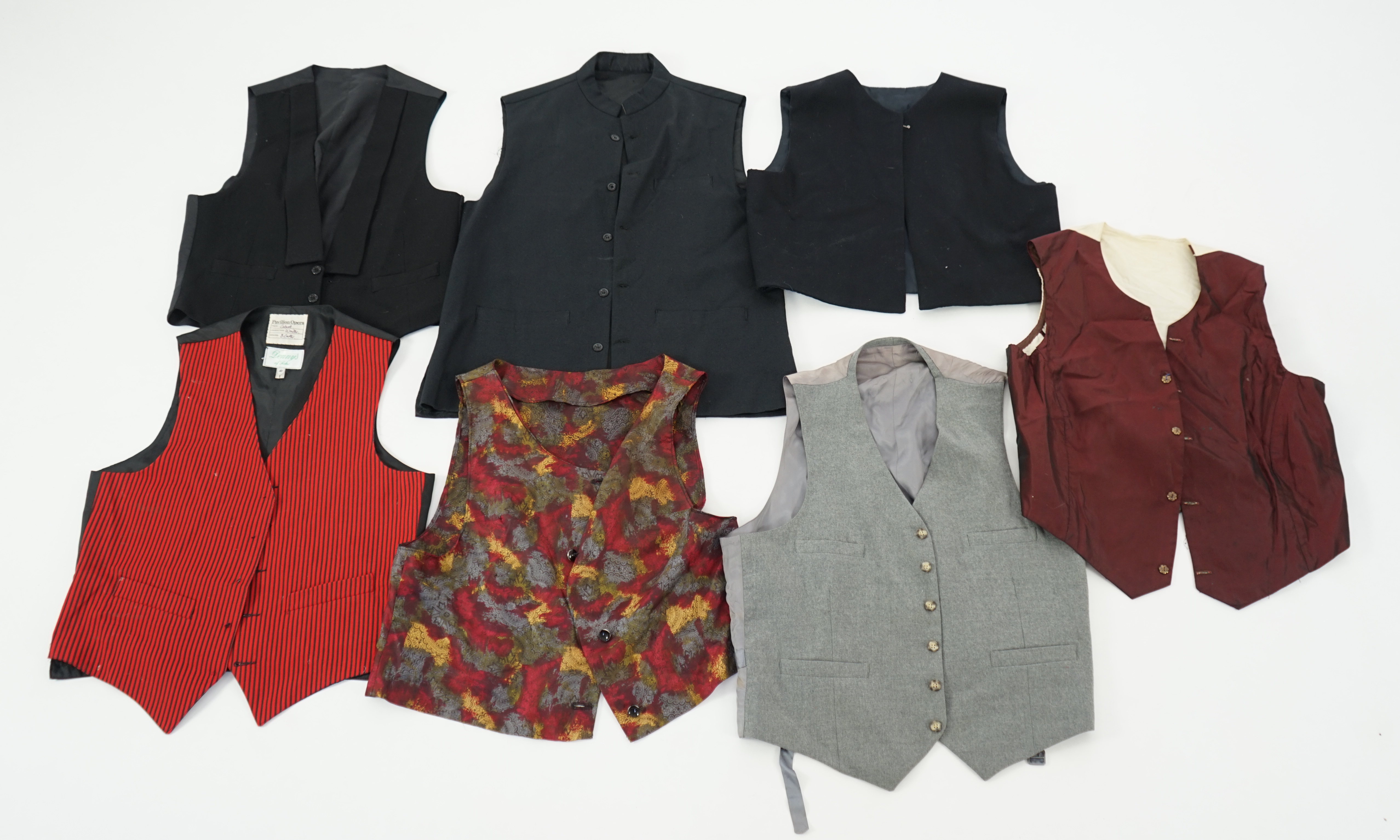 Five assorted men's period waistcoats (darker colours). Ex Pavilion Opera. - Image 8 of 8