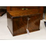 A small walnut case enclosing two drawers