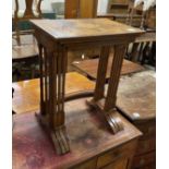 A quartetto of rectangular figured walnut tea tables, width 51cm, depth 35cm, height 64cm