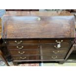 A George III mahogany bureau, width 108cm