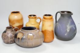 Mid 20th century West German pottery including Scheurich and Ruschau and three mid century West