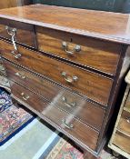 A George III mahogany chest of five drawers, width 107cm