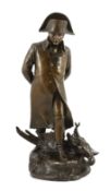 Marius-Jean-Antonin Mercié (French, 1845-1916). A bronze figure of Napoleon déchu, standing