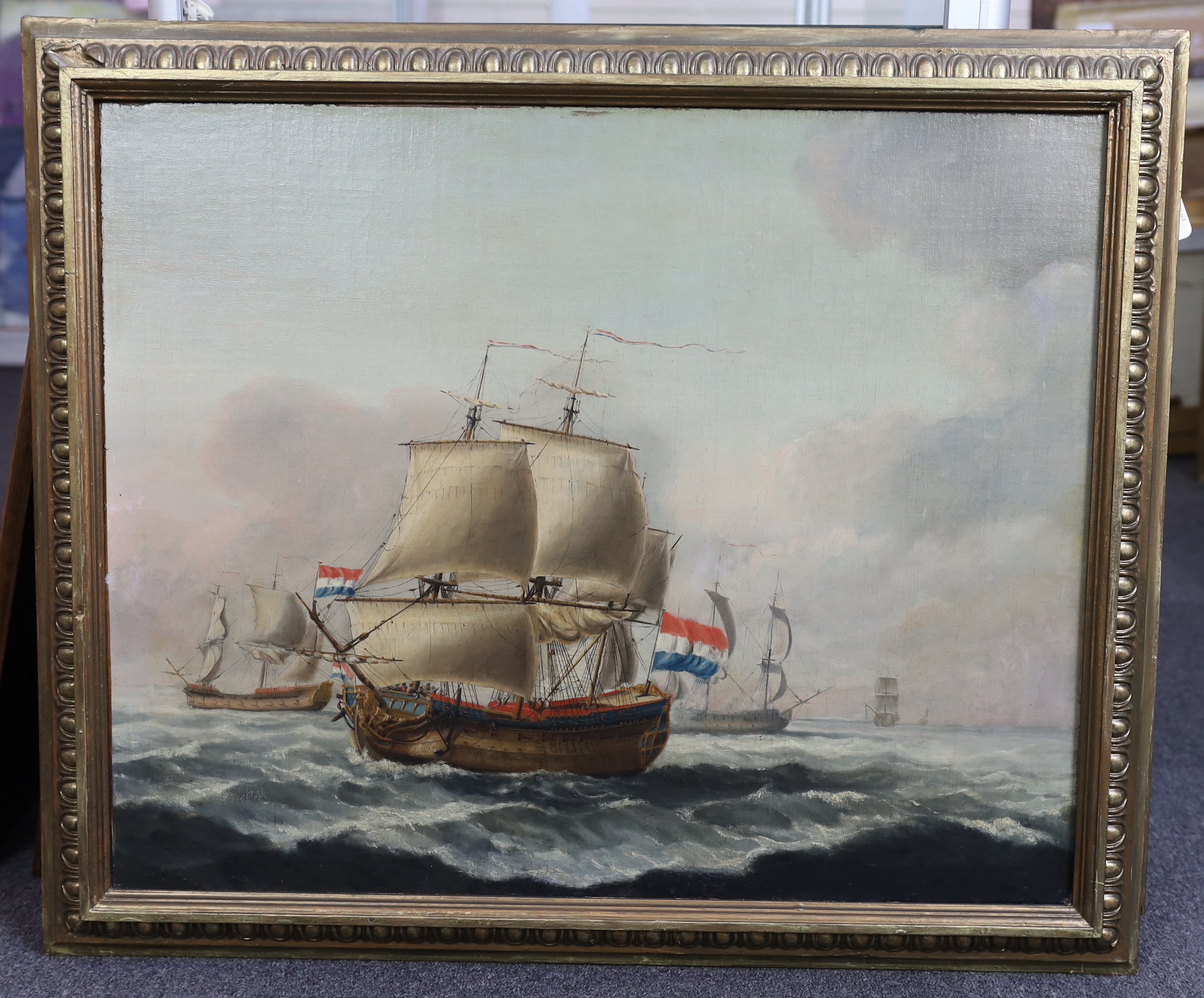 Manner of Hendrick Cornelisz Vroom (Dutch, 1566-1640) Warships at seaoil on canvas56 x 69cm*** - Bild 2 aus 3