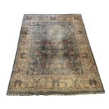 An Indian Persian style sage green ground carpet, 465 x 363cm***CONDITION REPORT***Overall in good