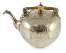 The Battle of Leipzig, 1813. A George I silver kettle with presentation inscription, Benjamin