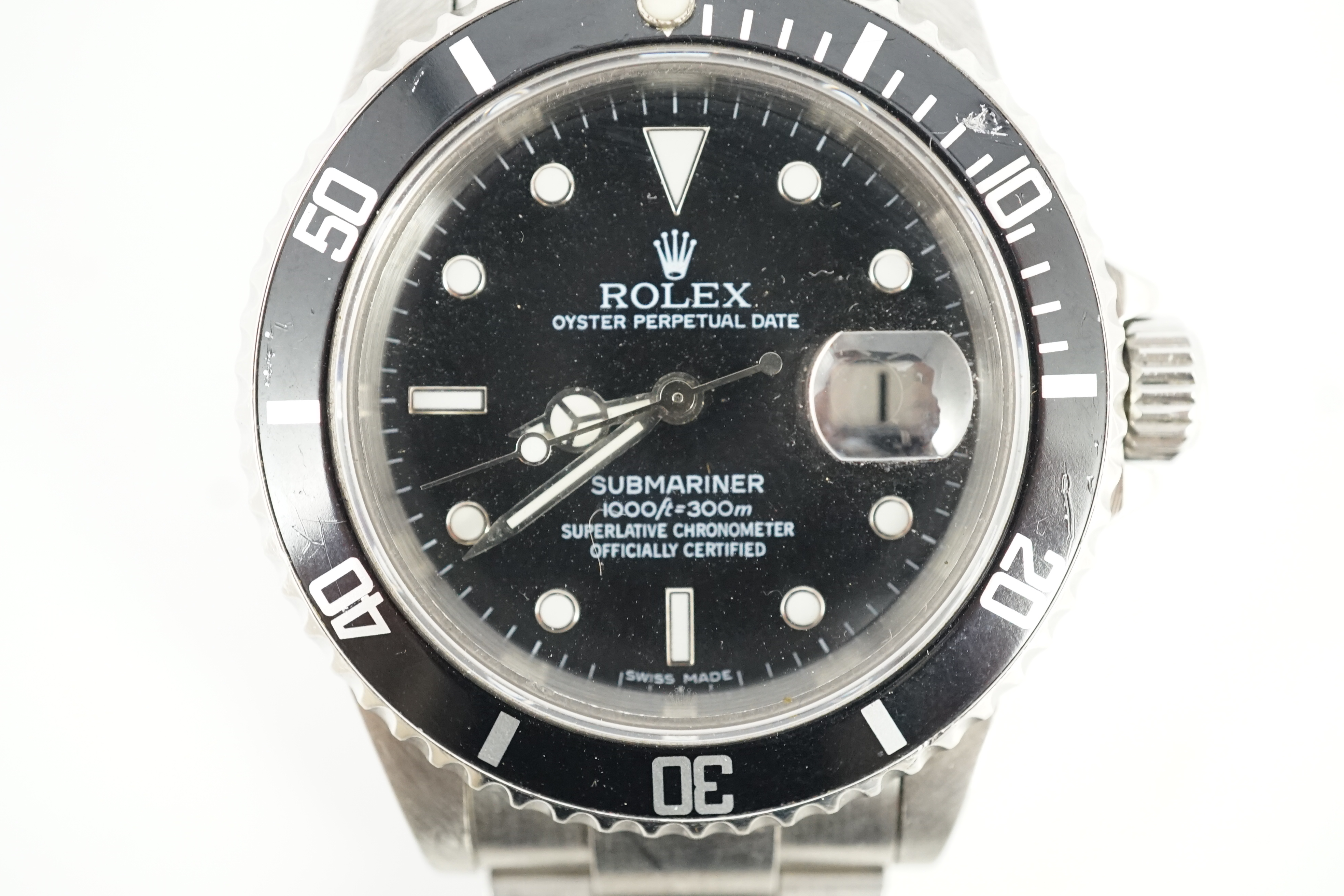 A gentleman's mid 1980's stainless steel Rolex Submariner Oyster Perpetual Date wrist watch, on a - Image 2 of 4