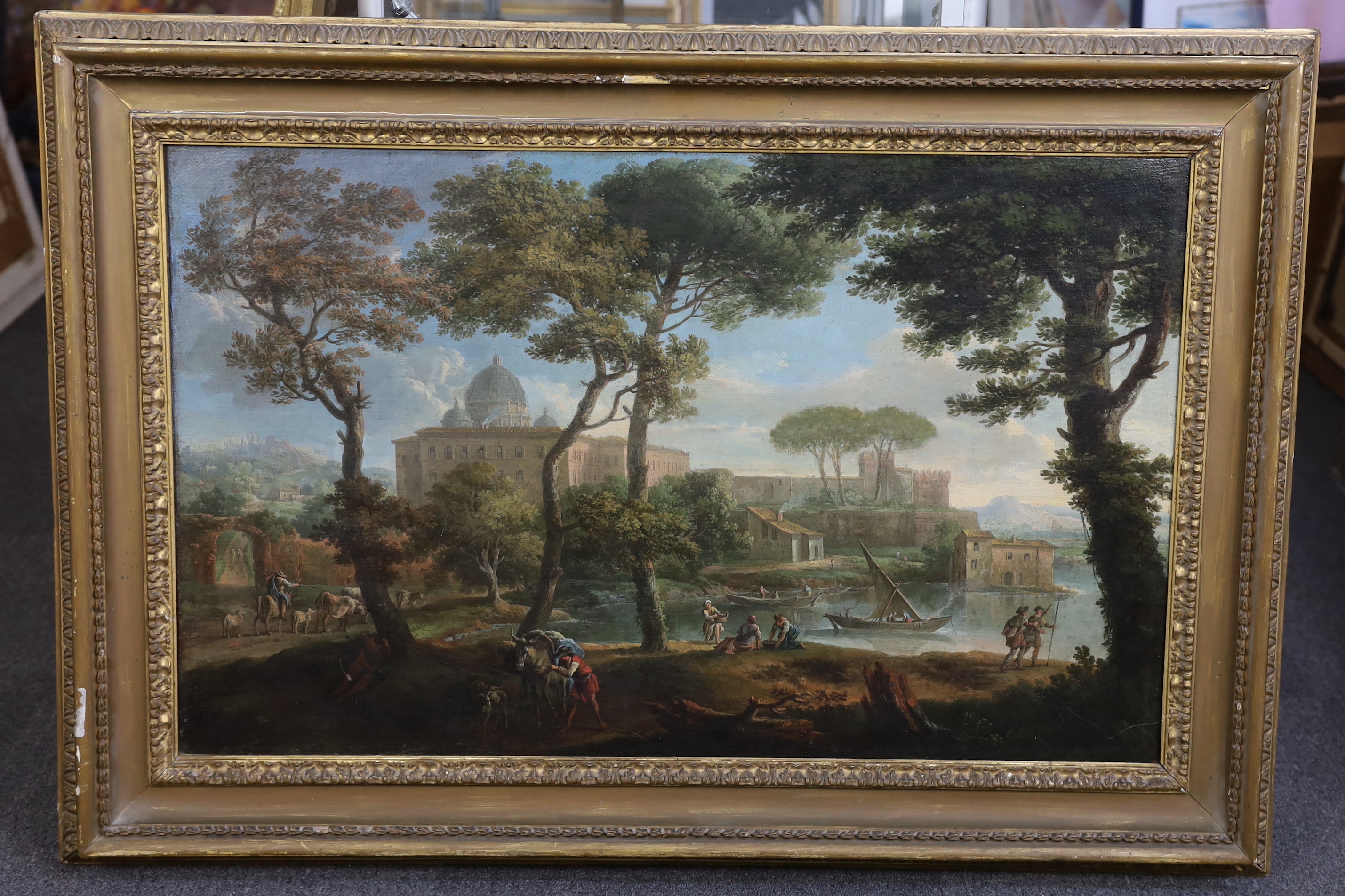 Manner of Claude Lorrain (1600-1682) A river landscape near Romeoil on canvas60 x 97cm***CONDITION - Bild 2 aus 3