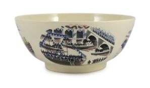 A Wedgwood ‘The Boat Race’ bowl, designed by Eric Ravilious, limited edition issued in 1975 from the