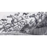 § § Norman Thelwell (English, 1923-2004) 'Here comes Charlie! let's have a rubber of bridge'pen