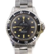 A gentleman's early 1970's stainless steel Rolex Oyster Perpetual Submariner wrist watch, model