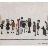 § § Laurence Stephen Lowry R.A. (English, 1887-1976) 'Group of children'offset lithographsigned in