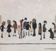 § § Laurence Stephen Lowry R.A. (English, 1887-1976) 'Group of children'offset lithographsigned in