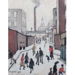 § § Laurence Stephen Lowry R.A. (English, 1887-1976) 'Street scene'offset lithographsigned in pencil